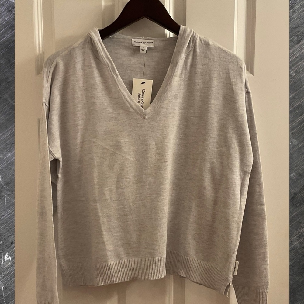 Calvin Klein Jeans Hooded Sweater- NWT - Size Medium - Grey